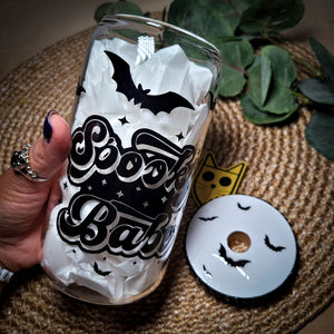 SpookyBabe 16oz Glass Can