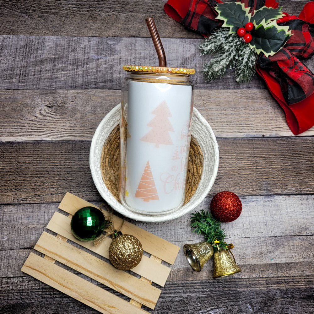 Holiday Pine 16oz Glass Can