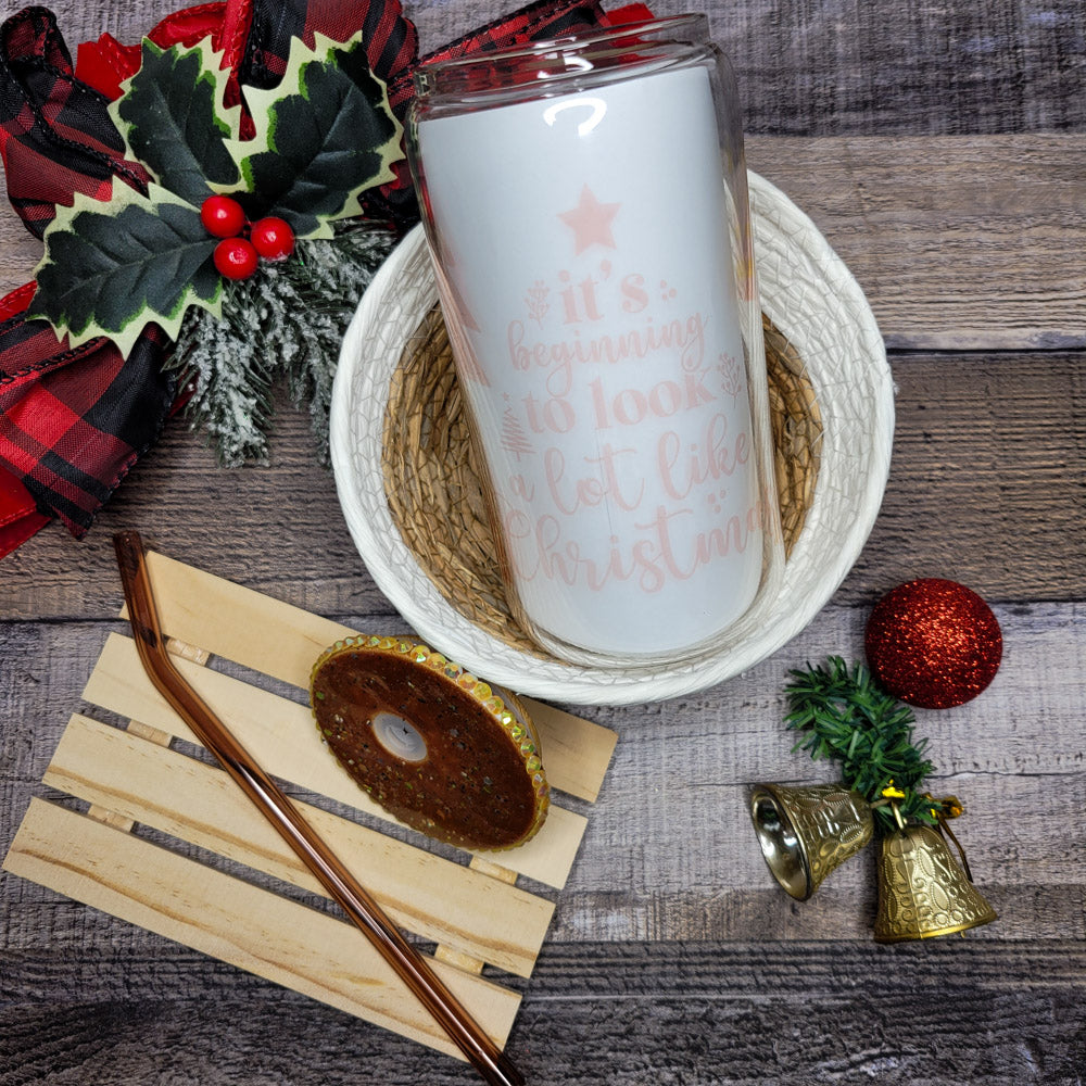 Holiday Pine 16oz Glass Can