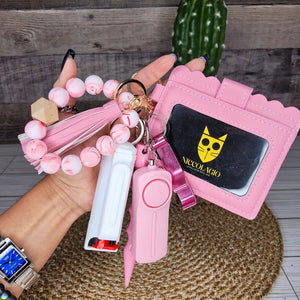 Baby Pink Self Defense Keychain Set with Zapper – Niccolagio