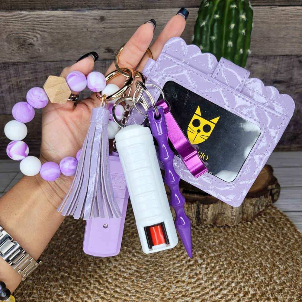 purple and teal Self Defense Keychain Set – Niccolagio