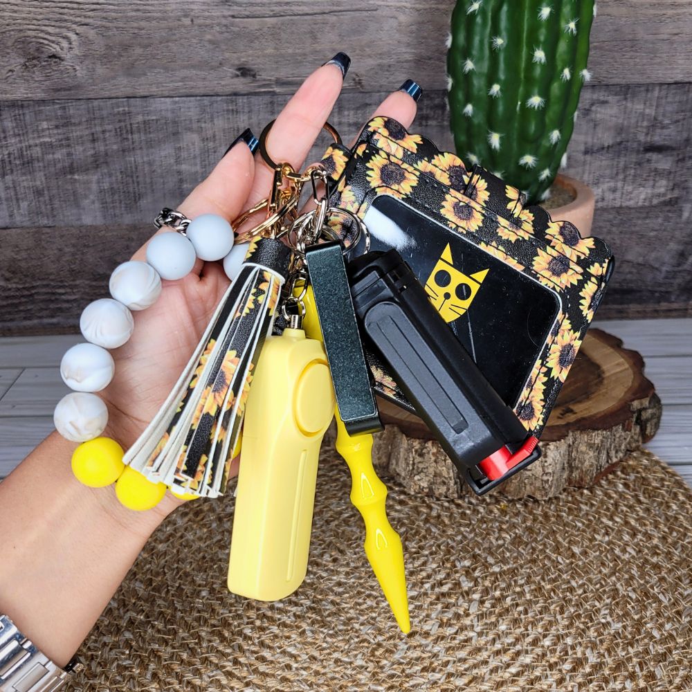 Teal Self Defense Keychain Set with Zapper – Niccolagio