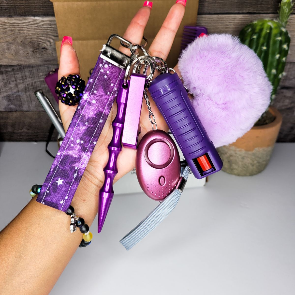 Purple Self Defense Keychain Combo Set – Niccolagio